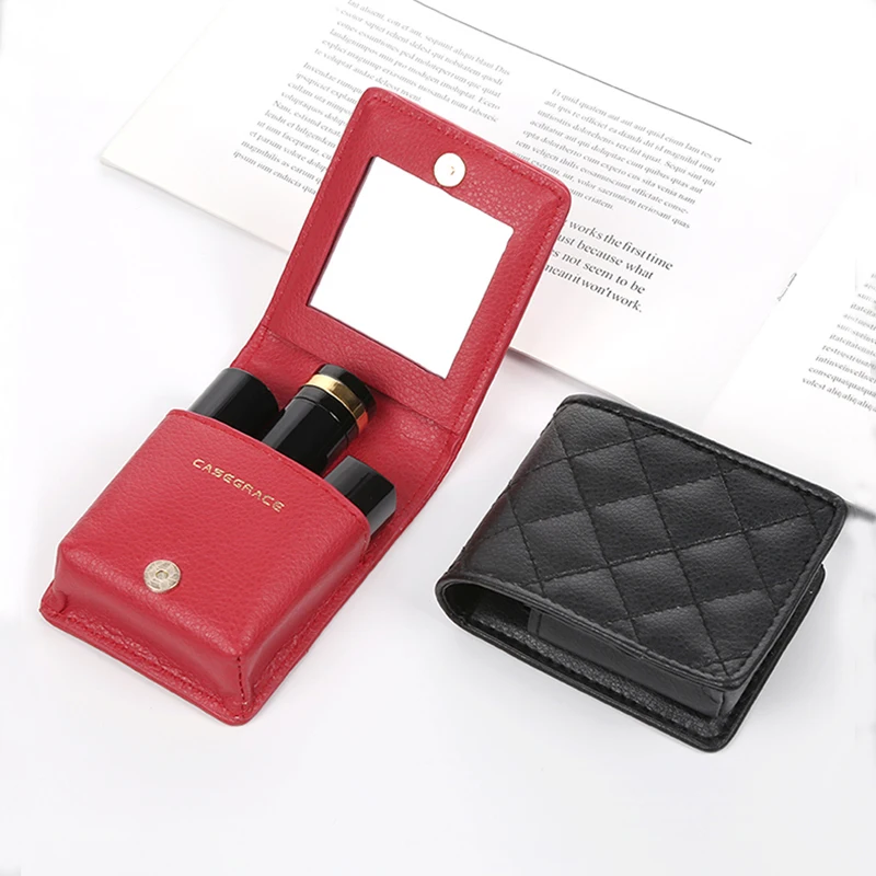 

mini makeup organzier with mirror lipstick box for travel makeup box can be card box holder card case Gift