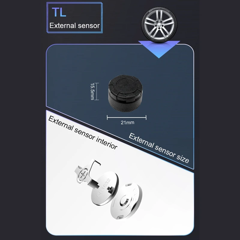 Новая D580C-TL система контроля давления в шинах TPMS и температуры с USB разъемом 4 внешних датчика