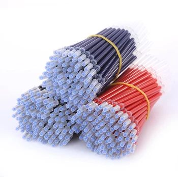 

50pcs/lot Gel Pen Refills 0.5mm Needle Style Nib Red Blue Black Ink Pen Replacement Refills Office Stationery Supply