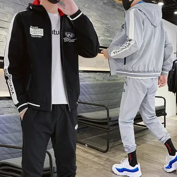 

Sports Set Male Autumn & Winter New Style Casual Sweatshirt Two-Piece Teenager Collocation Handsome a Set of Motion Clothes