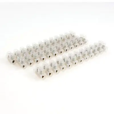 

3 Pcs 20A 12 Way Double Row Covered Barrier Screw Terminal Blocks Strips