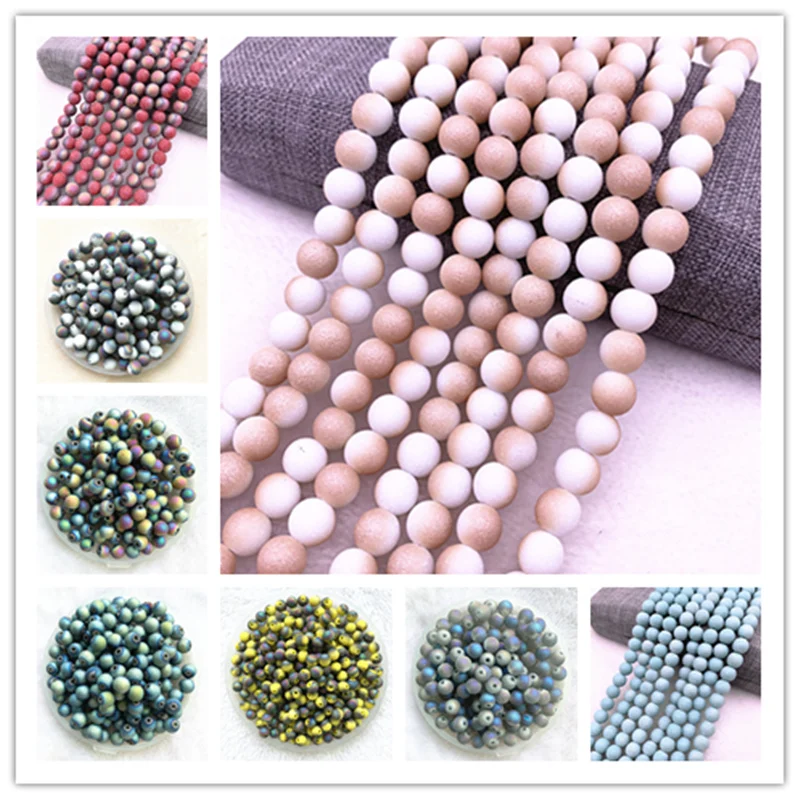 

New 6/8mm Austrian Frosted Matt Crystal Glass Beads Loose Spacer Beads Handmade for Jewellery Making DIY Bracelet Necklace
