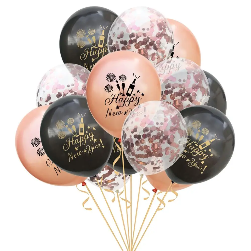 Фольгированные воздушные шары с новогодним декором, алюминиевая пленка, бутылки шампанского, воздушные шары, реквизит для фотосессии, вечерние принадлежности