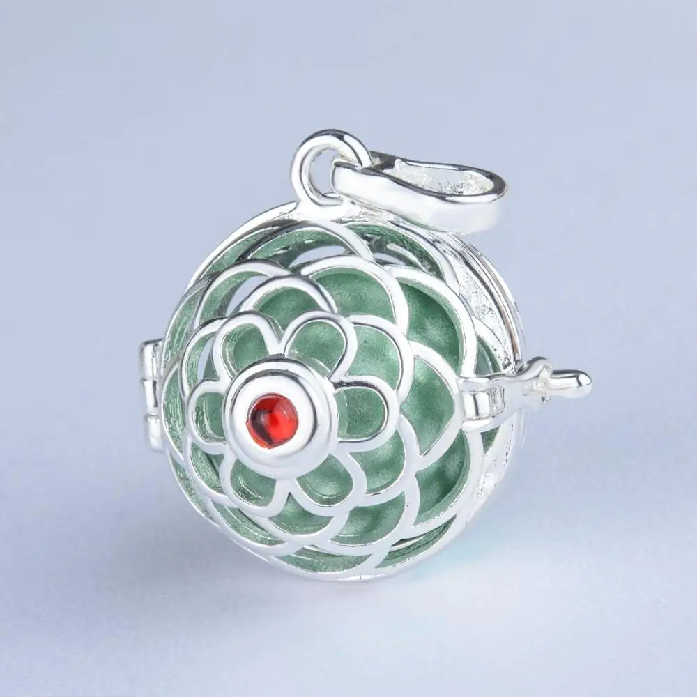 0,01$ пробный продукт 18/20 мм цветок шар клетка медальон ожерелье беременность ожерелье для ароматерапии эфирное масло для беременных женщин