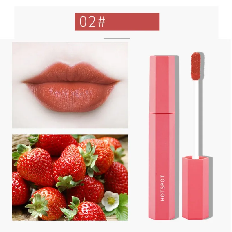 For Ladies Waterproof Long-lasting Makeup4PCS Fruit Extract Lip Gloss Set Liquid Lips Glaze Lipstick Kit