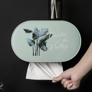 

ABS Tissue Box Modern Bathroom Waterproof Wall-Mounted Paper Holder Case Home Organizer Decoration Tools Punch-Free