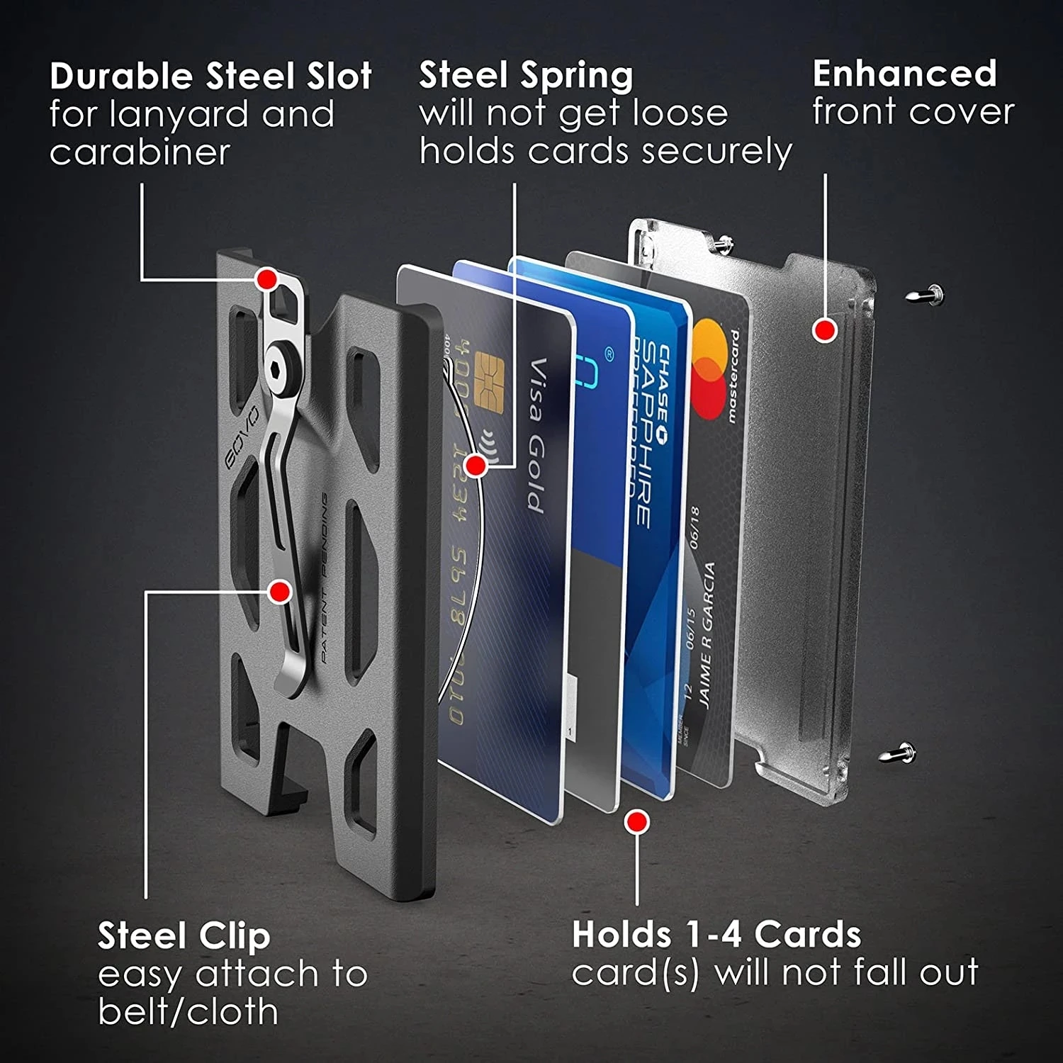 GOVO Badge Holder/Wallet Cards Slot Durable Polycarbonate ID/Credit Holder 