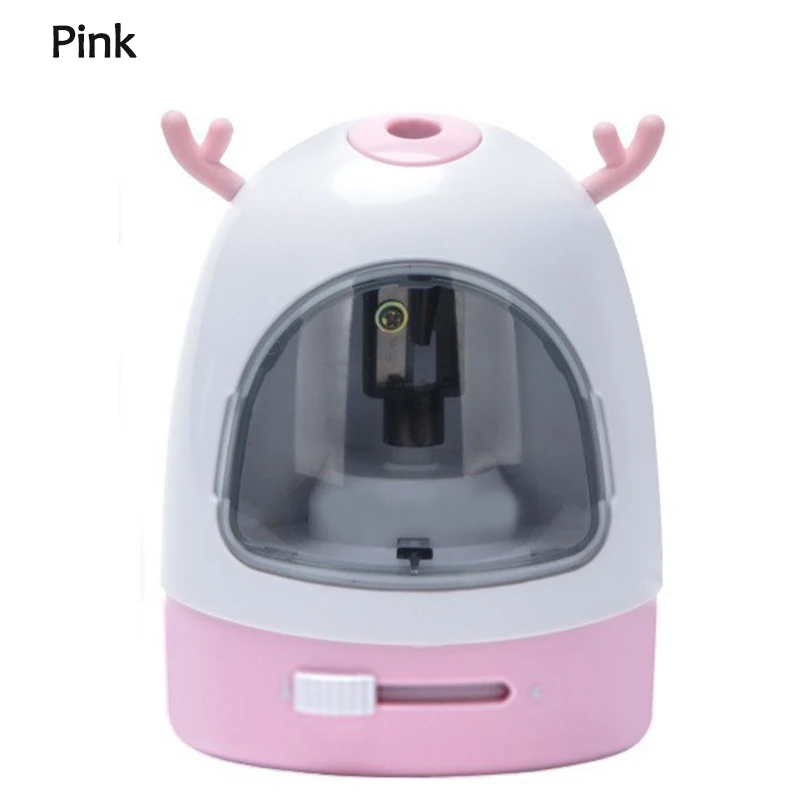 Electric Auto Pencil Sharpeners for 6-8mm Pencils Battery Powered School Office Stationery One Hole Plug In Use Safety Kids Gift - Цвет: Pink