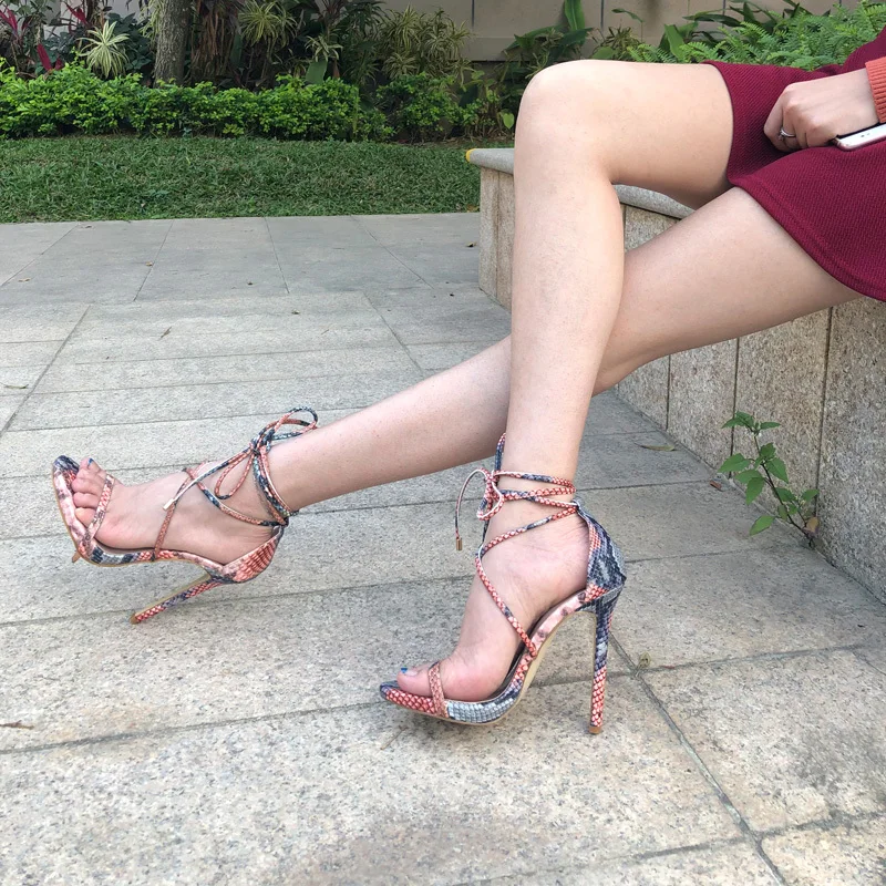 

Snake Toe Sandals Fine With Waterproof Platform Rome Cool Boots Woman Nightclub Super High With