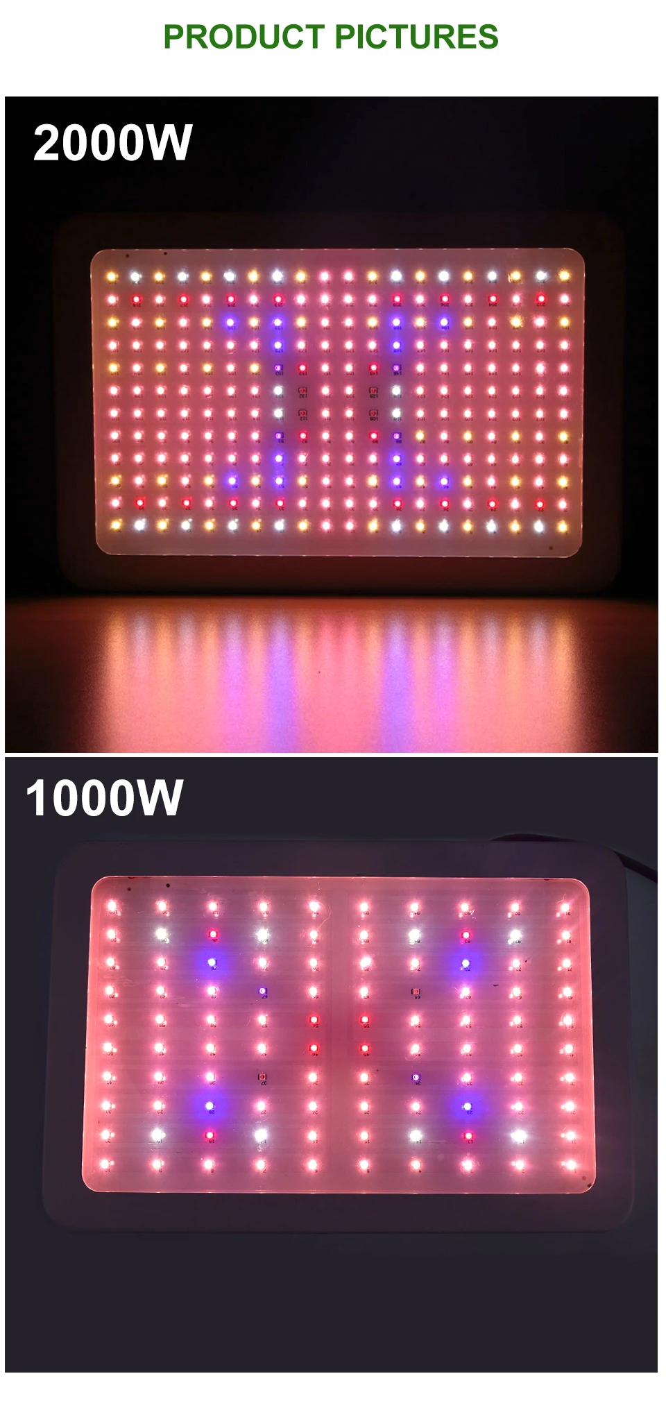 Grow Tent LED Grow Light 2000W 1000W Full Spectrum Phyto Lamp For Plants Indoor Lamps For Flowers Fitolamp Herb With Thermometer (9)