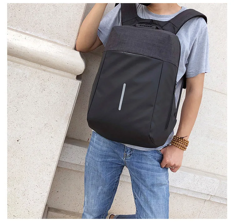 

2020 Multi function anti-theft backpack with lock business travel computer bag large capacity USB backpack 16 inch student bag