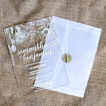 

20pcs Acrylic Invitation Wedding Transparent Crystal Invitation Wedding Invitation Creative Personal Customization
