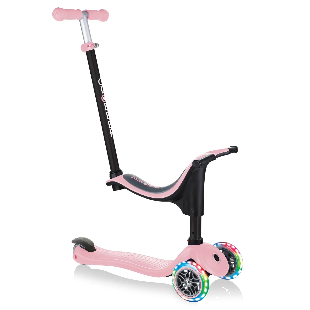 Самокат-беговел трехколесный GLOBBER GO UP SPORTY LIGHTS Пастельно-розовый (452-210-3) | Спорт и