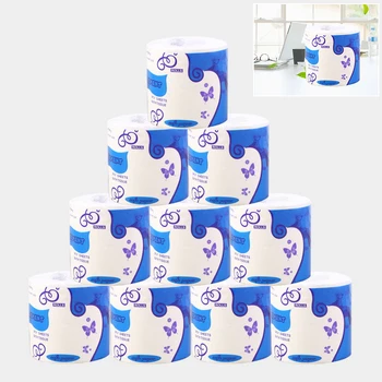 

Hot 10 Rolls Toilet Paper Bulk Rolls Bath Tissue Bathroom Soft 3 Ply Skin-Friendly Household