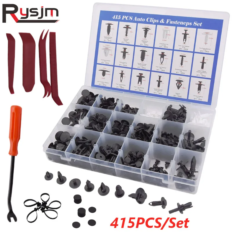 415PCS/Set Push Pins Durable Plastic Practical Car Push Type Rivet