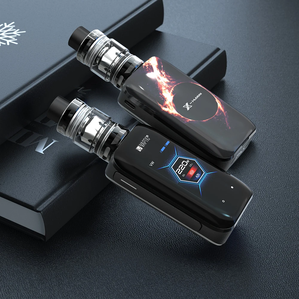  1 Vaptio X-Hubble Apolo Vape Kit 220W TCR Mod Temperature Control 5.0ml Tank Box Mod Electronic Cig