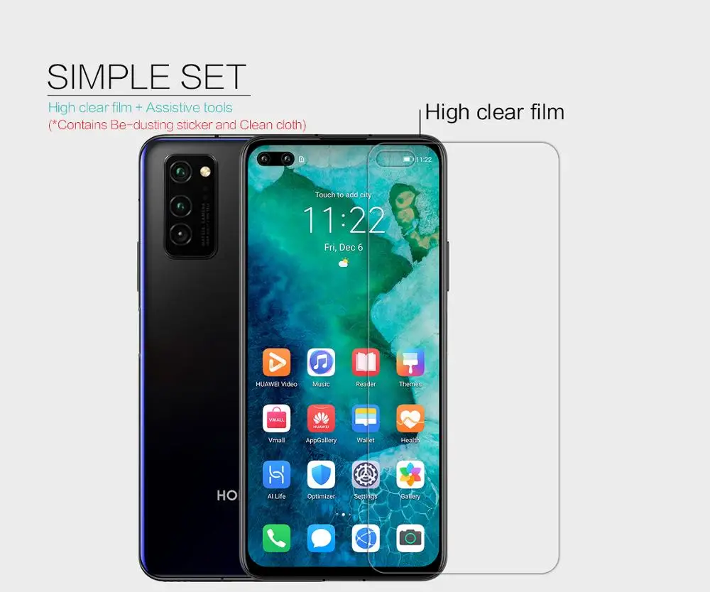 Прозрачная ПЭТ пленка NILLKIN матовая защитная для Huawei Honor V30/V30 Pro 2 шт./лот|Защитные