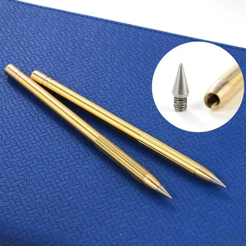 Ретро чистый латунный бесчернильный металлический карандаш креативный подарок высококачественный Чистый медный карандаш Бизнес-подпись в офисе карандаш канцелярские принадлежности