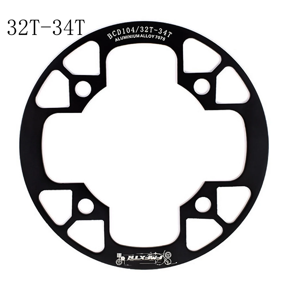 Round-Black-32T-34T MTB фиксированной Шестерни Велоспорт Горный велосипед Звездочка Поддержка Рынок Защитная крышка большой 32 T/36 T/38 T/40 т/42 т шатунный палец для диаметра окружности болтов - Цвет: Round-Black-32T-34T