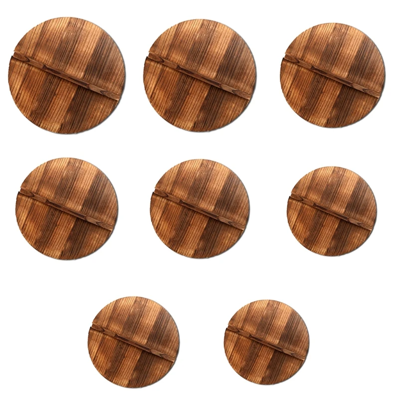 Wooden wood cover Handmade fir anti-scalding pot lid cover wok lid hypotenuse ir
