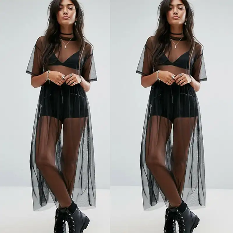 vestidos tule transparente