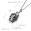 Kinel Charm Black Stone Crystal Flower Necklace For Women Tibetan Silver Resin Long Pendant Necklace Vintage Jewelry Wholesale ► Photo 2/6