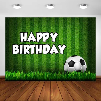 

Grass Soccer Field Party Backdrop Football Boy Baby Happy Birthday Party Decor Custom Photography Background Photo Studio