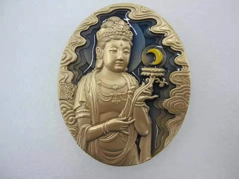 55 мм* 44,7 мм Candraprabha бронзовый медальон лунного света Bodhisattva Deva(буддизм