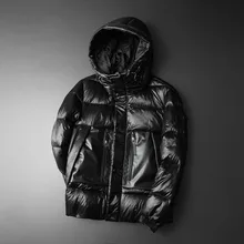 Европейская зимняя Модная брендовая белая пуховая куртка с капюшоном