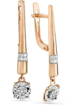 

Master brilliant earrings with 30 diamonds in red gold