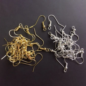 

100pcs Gold Silver KC Gold Plated Earring Clasps French Hooks Diy Earring Findings Earwire Jewelry Making Accessories
