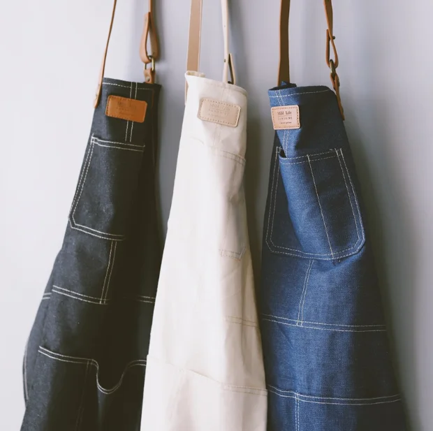 SenYue джинсовый Кухонный Фартук с регулируемым ремешком бариста Мужская и женская домашняя одежда с логотипом на заказ