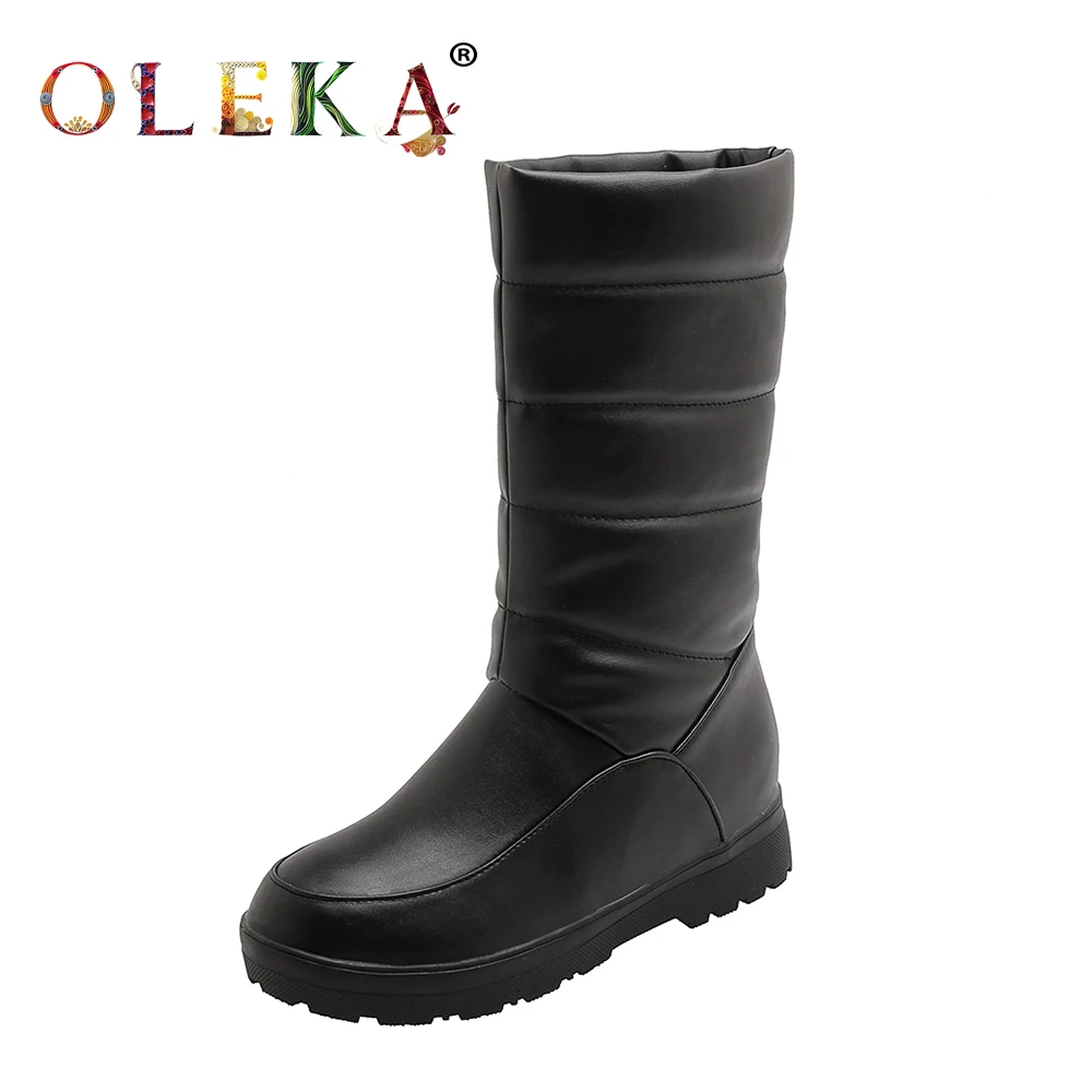 

OLEKA Mid-calf Winter Winter Boots Women Platform Totem Round Toe Ladies Boots Leisure Style Snow Boots New AS752