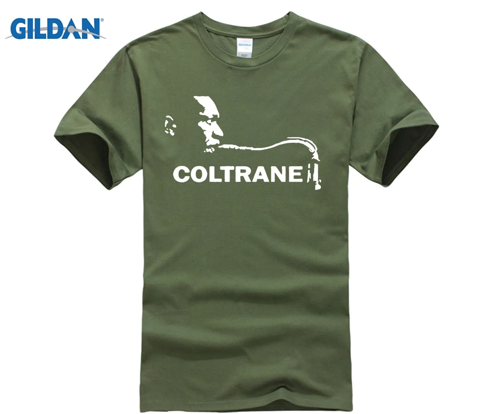 New-John-Coltrane-Trane-Music-Legend-Men-s-Black-T-Shirt-Size-S-3XL-100-Cotton - Цвет: army green