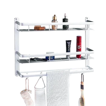 

Bathroom Shelf Shower Room Space Aluminium Bathroom Bathroom Wall Hanging Double-deck Shower Room Before Shower Mirror