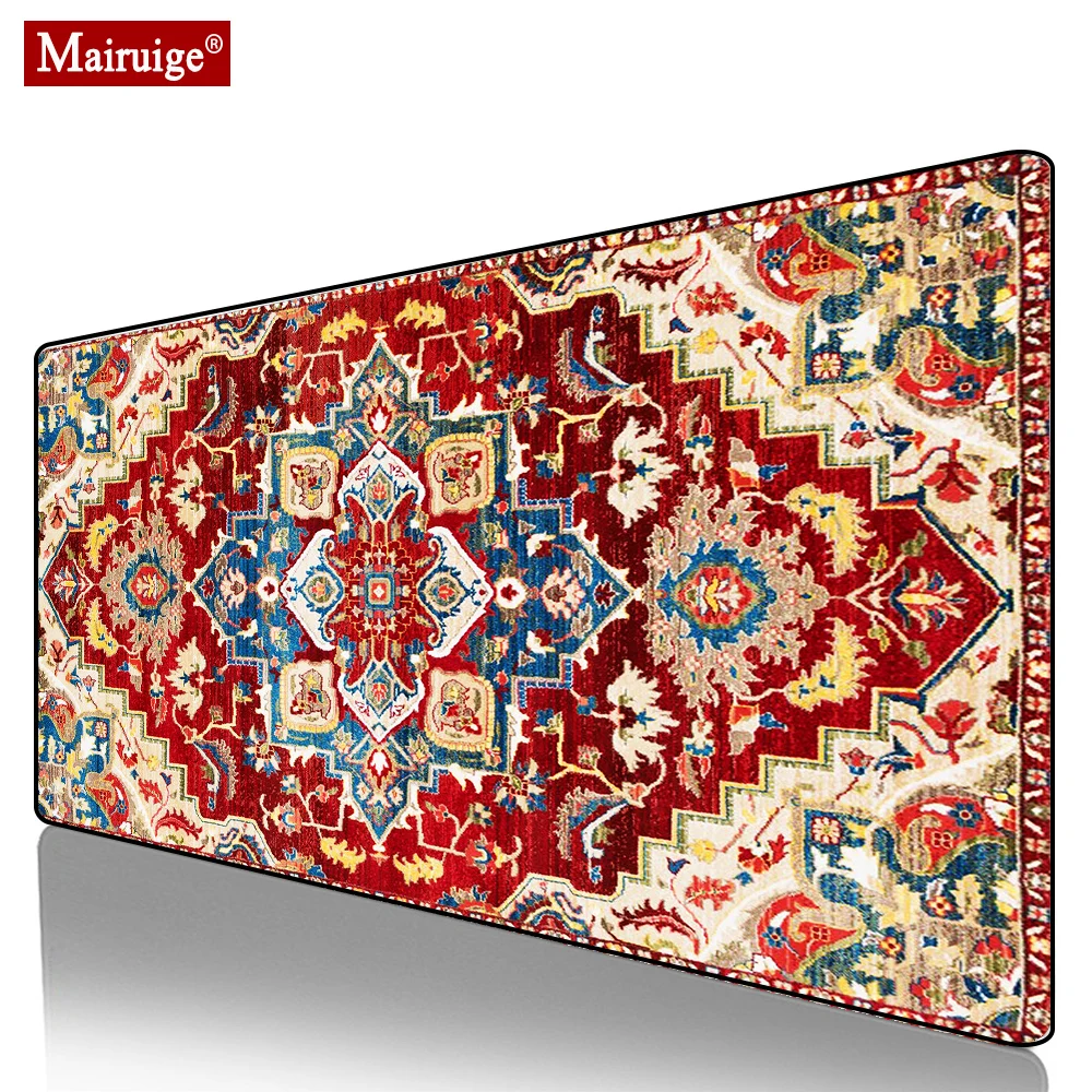 

Persian Rug Bohemian XXL Mouse Pad Red Gamer Desk Mat Large Keyboard Pad Gaming MousePad 90x40cm/80x30cm for Laptop Table Pads