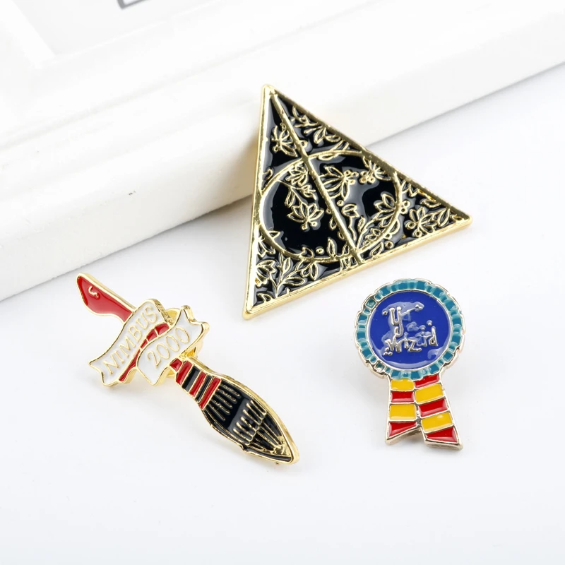Горячая hp фильм Знак школы Хогвартс на булавке брошь с милой эмалевые броши, булавки дары святить 9/3/4 книги Косплэй подарок