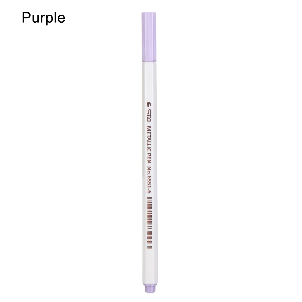 purple 1 New Hot Assorted Colored Metallic Permanent Paint Markers Pens School Tools Paint DIY Crafts Painting Photo Graffiti Paint Pen - Цвет: purple 1