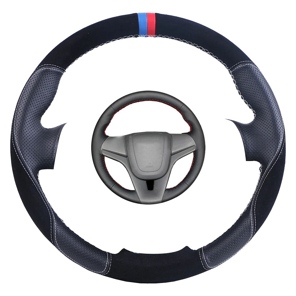 

Car steering wheel cover DIY custom made steering wrap for Chevrolet Cruze 2009-2014 Aveo 2011-2014