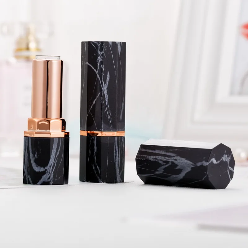 12 1 мм Мраморный белый черный золотой ободок восьмисторонний пустой тюбик для