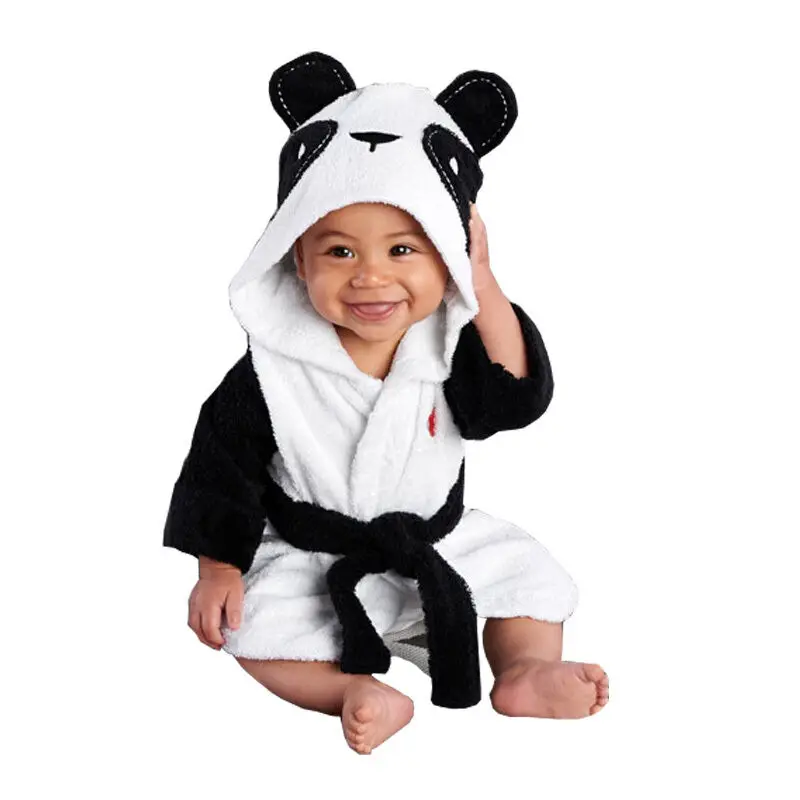 Baby Bath Towel Animal Bathrobe Coral Fleece Blanket Hooded Wrap Panda Animal Cartoon Cute Baby Bath Towel bathrobe