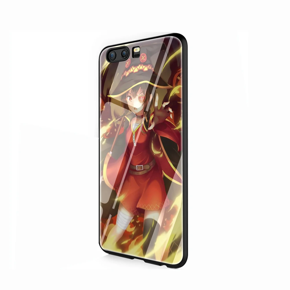 EWAU японский аниме Konosuba Megumin стеклянный чехол для телефона huawei P20 30 P Smart Mate20 pro Lite Honor9 10 Lite