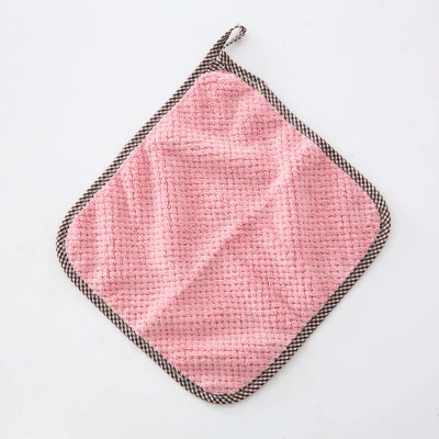 Pink Кухонное полотенце, креативное, многоцветное, на выбор, Коралловое, бархатное, скатерть, полотенце, подвешиваемое, не сбрасывает шерсть, Абсорбирующая, чистящая - Цвет: Pink