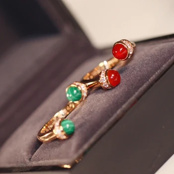 

Top Quality Brand Pure silver color Jewelry Top Quality Rings Colorful Stone Rings Colorful Gem Stone Rings Natural Stone