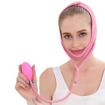 

Pink Air Press Lift Up Belt Face-Lift Mask Massager V-Line Cheek Chin Slimming Belt Face Shaper For Weight Loss Skin Care Beauty