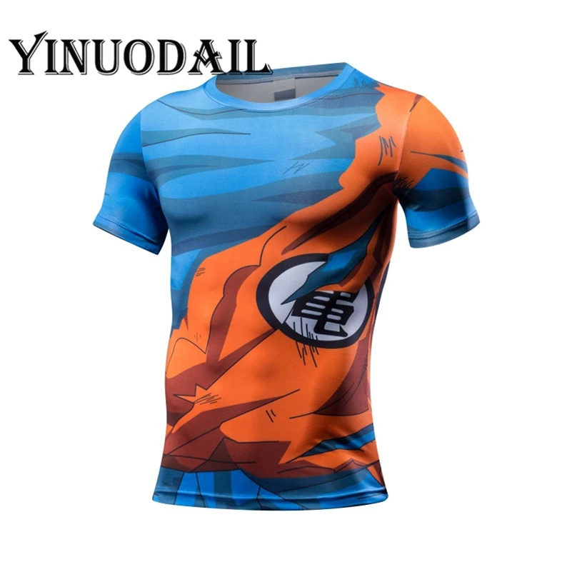 Short Tee D Аниме Dragon Ball Z Super Saiyan vegeta Goku футболка для мужчин дракон бальный костюм косплей фитнес под тройник спортивные футболки Homme - Цвет: Short Tee D