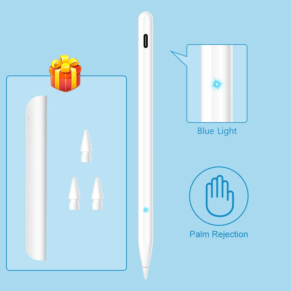 

For Apple Pencil 2 1 with Tilt Sensing Palm Rejection, for iPad Pencil Stylus Pen for iPad Pro 11 12.9 2020 10.2 2019 10.5 Air 3