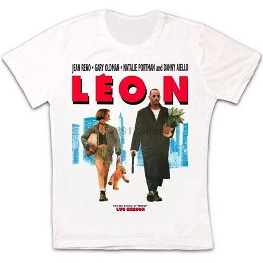 Leon The Professional Poster Жан Рино Ретро Винтаж хипстер унисекс футболка Классическая