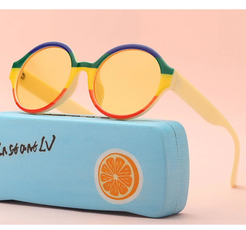 Модные детские очки, круглые солнцезащитные очки для детей, роскошные брендовые солнцезащитные очки для маленьких девочек, милые очки UV400, уличные Gafas