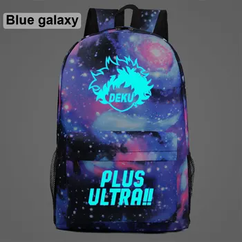 

Luminous Cartoon Anime Deku My Hero Academia Galaxy Plaid Children School bag Teenagers Student Schoolbags Women Men Backpack